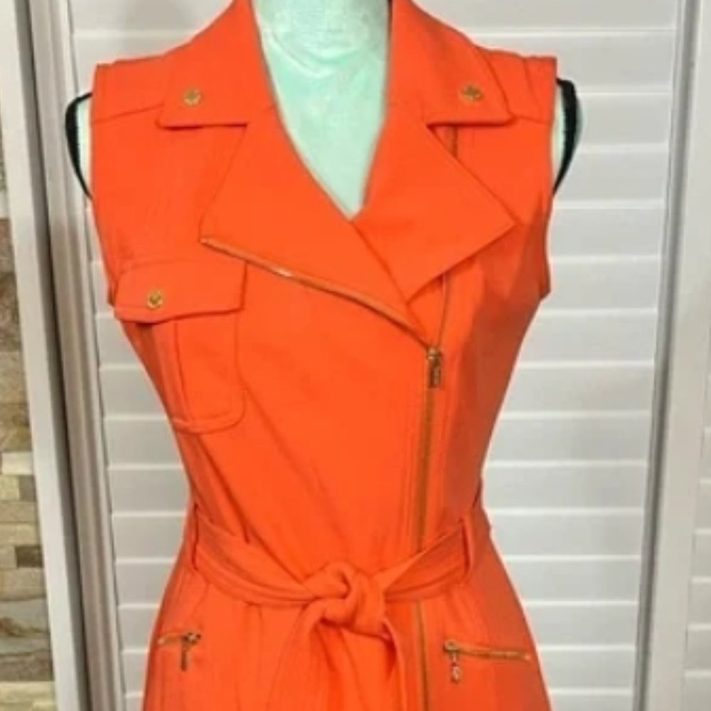 NWT Calvin Klein Belted Moto Dress